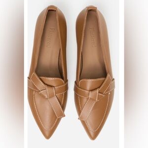 Flattered, Ally Leather Flats with Bow Detail